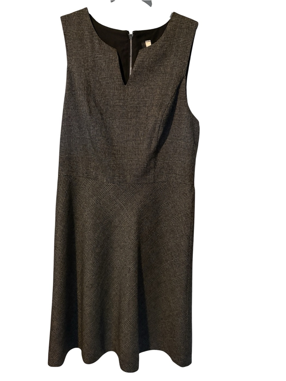 Kensie Charcoal Plaid Midi Dress